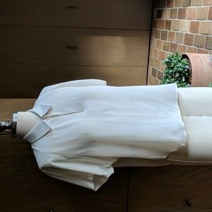 Trina turk silk blouse with leather collar